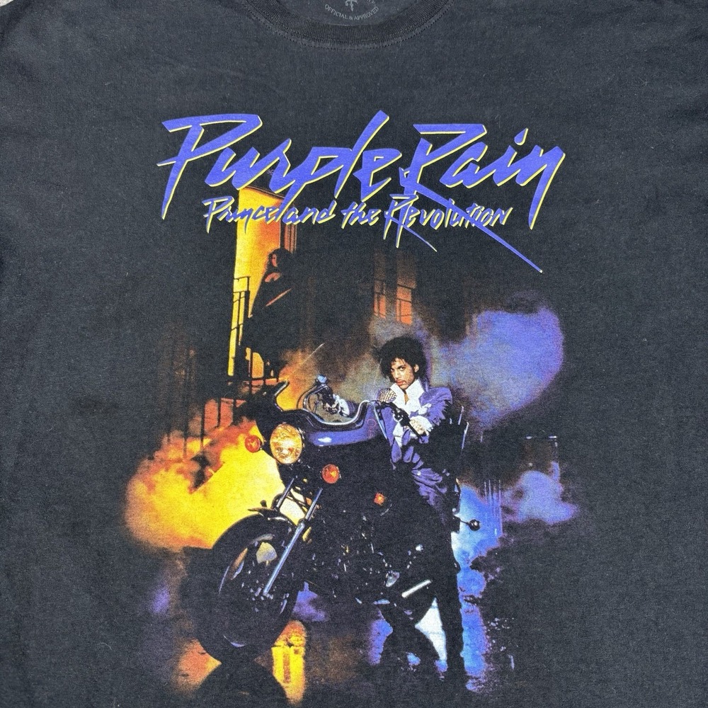 Prince Purple Rain Shirt Mens 2XL Black Graphic Tee Prince And The Revolution